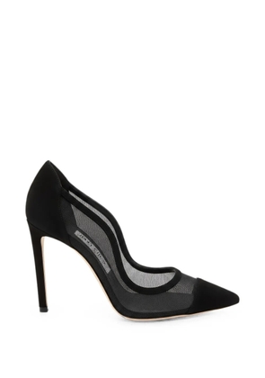 Jimmy Choo Brigitte mesh-panel suede heeled pumps - Black