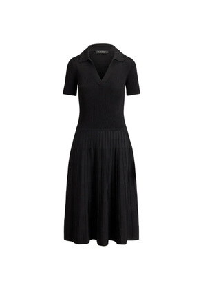 Lauren Ralph Lauren rib-knit short-sleeve jumper midi dress - Black