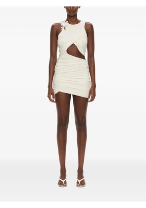 Christopher Esber Hibiscus embroidered mini dress - White