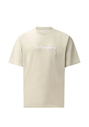 C.P. Company embroidered-logo T-shirt - Neutrals