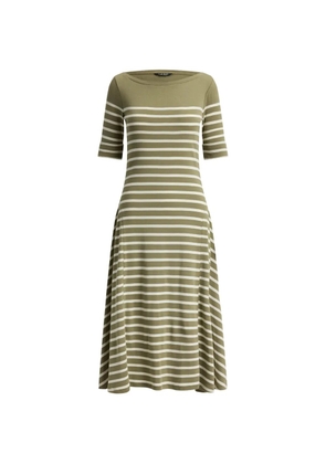 Lauren Ralph Lauren striped ribbed midi dress - Green