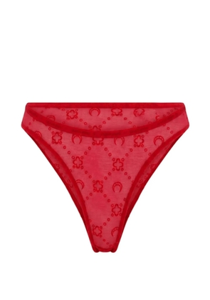 Marine Serre Moonogram mesh flock panties - Red