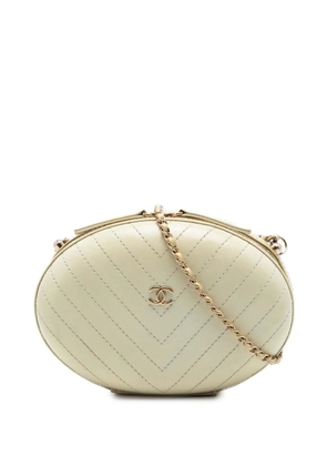 CHANEL Pre-Owned 2019 Chevron Stitched Calfskin La Pausa Evening Bag crossbody bag - White