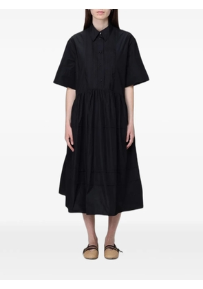 MeimeiJ pleated-bib tiered shirt dress - Black