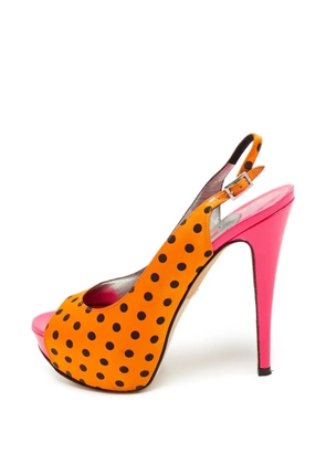 Gina polka-dot satin heeled sandals - Gold