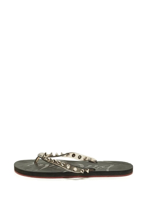 Christian Louboutin Pre-Owned Loubi Flip spiked flip flops - Grey