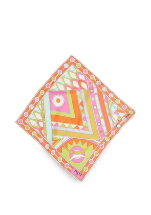 PUCCI Vivara-print small silk carrè - Orange