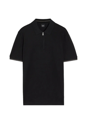 BOSS zip-fastening polo shirt - Black
