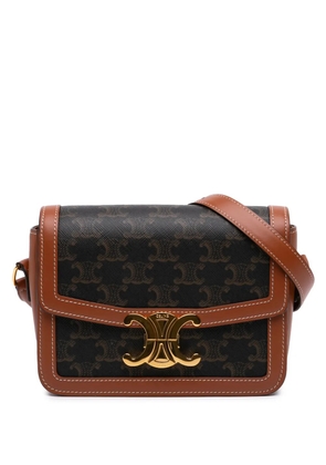 Celine Pre-Owned 2021 Teen Triomphe Coated Canvas and Calfskin Triomphe crossbody bag - Brown