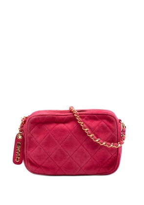CHANEL Pre-Owned 1996-1997 CC Quilted Suede Camera Bag crossbody bag - Red