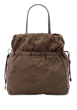 Prada Pre-Owned 2000-2026 Tessuto Logo Drawstring tote bag - Brown