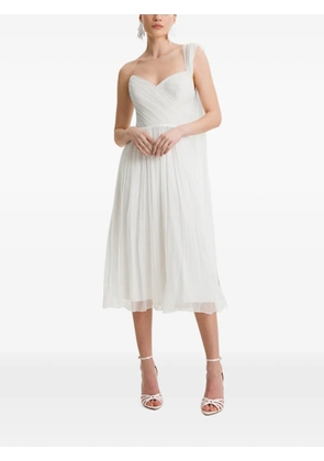FRAMBOISE one-shoulder pleated midi dress - White