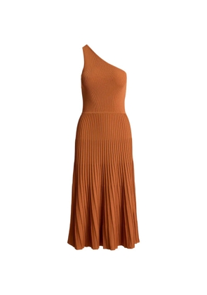 Lauren Ralph Lauren ribbed one-shoulder midi dress - Brown