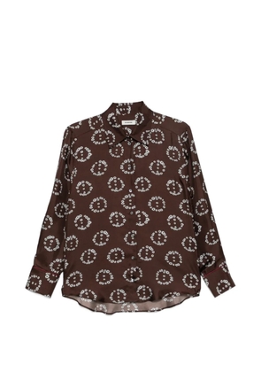 SANDRO floral-print silk shirt - Brown