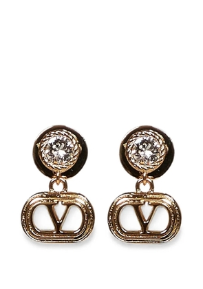 Valentino Garavani VLogo Ovalette crystal-embellished earrings - Gold
