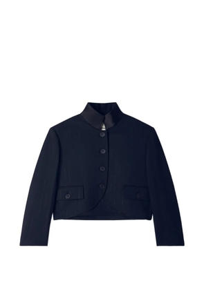 SANDRO striped stand-up collar blazer - Black