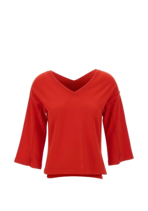 Kangra side-slit V-neck sweater - Red