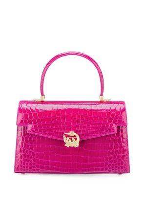 KWANPEN Crescent crocodile-effect top-handle tote bag - Pink