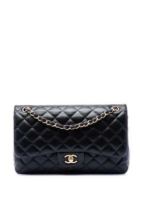 CHANEL Pre-Owned 2013-2014 Jumbo Classic Lambskin Double Flap shoulder bag - Black
