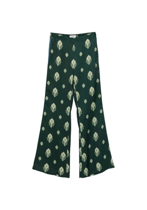 SANDRO paisley-print piped palazzo pants - Green