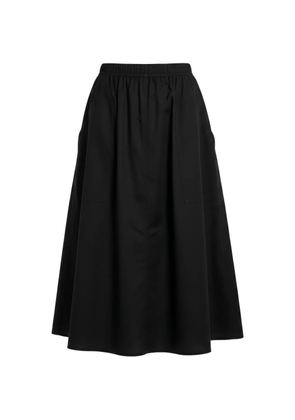 Black Label elasticated A-line midi skirt