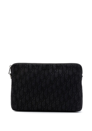 Christian Dior Pre-Owned 2019 Oblique Canvas A4 Zipped Pouch clutch bag - Black