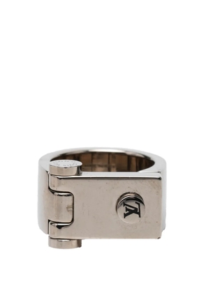 Louis Vuitton Pre-Owned 2015 Brass Hinge Lock Ring costume ring - Silver