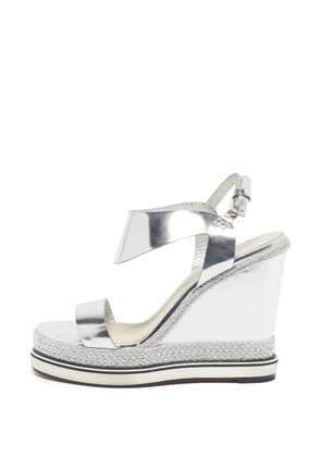 Nicholas Kirkwood Leda leather wedge sandals - Silver