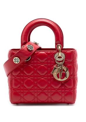 Christian Dior Pre-Owned 2018 Small Lambskin Cannage MyABCDior Lady Dior satchel - Red
