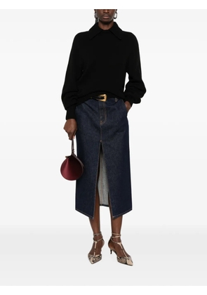 KHAITE Anden front-slit denim skirt - Blue