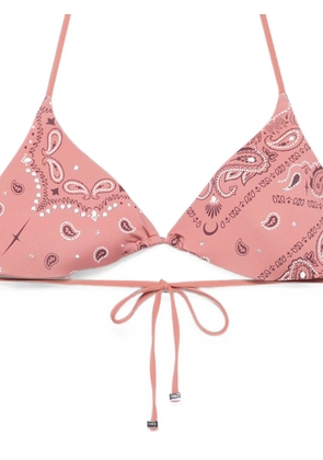 VENUJA paisley-print crystal-embellished bikini - Pink