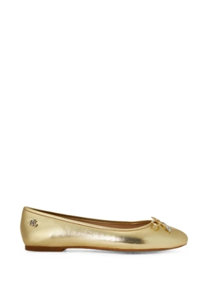 Lauren Ralph Lauren Jayna bow-detail ballet flats - Gold