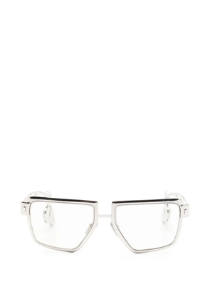 Prada Eyewear crystal-embellished geometric-frame glasses - Silver
