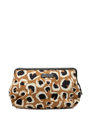 Gucci Pre-Owned 2000-2015 Leopard Print Canvas pouch - Brown