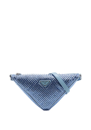 Prada Pre-Owned 2013-2026 Satin Crystal Embellished Triangle shoulder bag - Blue