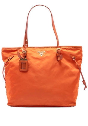 Prada Pre-Owned 2010-2026 Saffiano Trimmed Tessuto tote bag - Orange