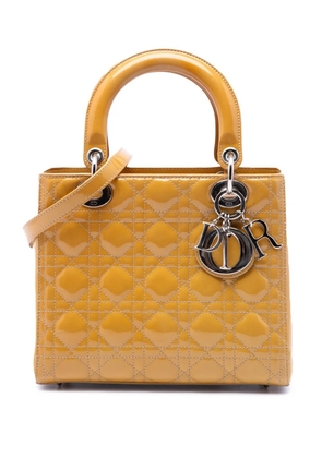 Christian Dior Pre-Owned 2012 Medium Patent Cannage Lady Dior satchel - Yellow