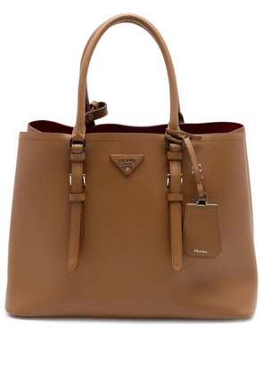 Prada Pre-Owned 2010-2026 Medium Saffiano Cuir Double Handle satchel - Brown