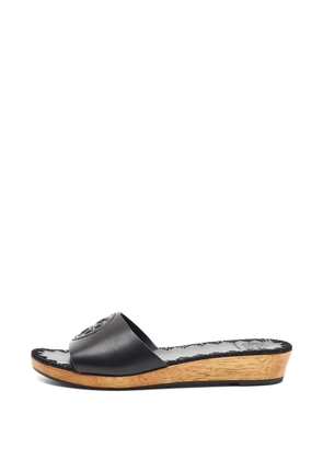 Tory Burch Patty logo wedge sandals - Black