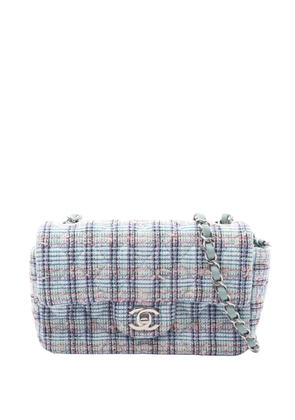 CHANEL Pre-Owned 2019 Mini Rectangular Classic Tweed Single Flap crossbody bag - Green