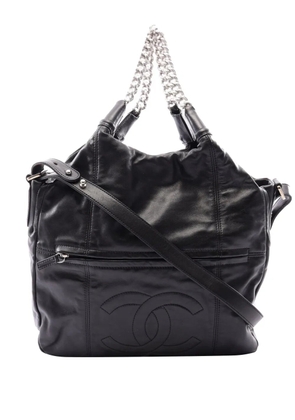 CHANEL Pre-Owned 2009-2010 Medium Glazed Calfskin Rodeo Drive Tote satchel - Black