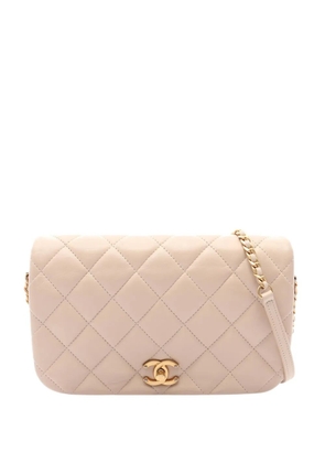 CHANEL Pre-Owned 2020 CC Quilted Lambskin Full Flap crossbody bag - Neutrals