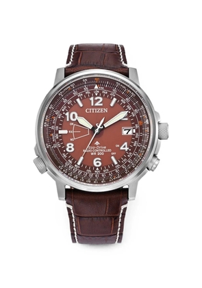 Citizens of Humanity Eco-Drive leather 42mm watch - Brown