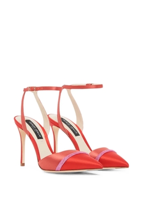 Giorgio Armani Court crystal-embellished pointed-toe pumps - Red
