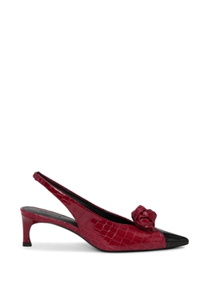 ROTATE BIRGER CHRISTENSEN knot slingback leather pumps - Red