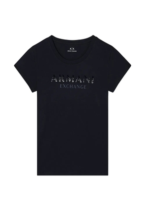 Armani Exchange rhinestone-embellished logo-print T-shirt - Black