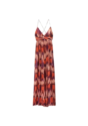 Ba&Sh Anaelle pleated ikat-print maxi dress - Orange