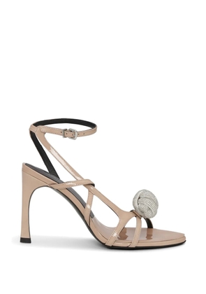 ROTATE BIRGER CHRISTENSEN knot patent leather sandals - Neutrals