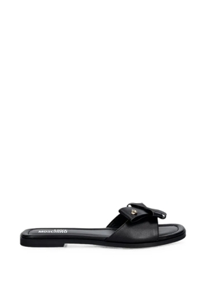 Love Moschino bow-detail heart-plaque sandals - Black