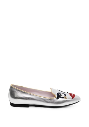 Tod's sequin-embellished metallic-effect loafers - Silver